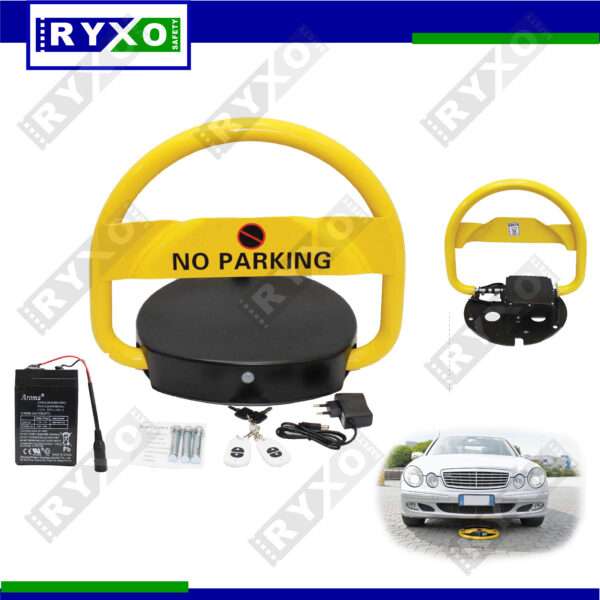 RECHARGEABLE BATTERY OPERATED PARKING LOCKS WITH REMOTES WHOLESALE AND RETAIL SUPPLIER IN MUSSAFA H , ABUDHABI , UAE BY RYXO SAFETY | #11058