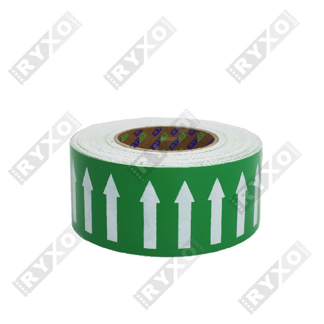 DIRECTIONAL FLOW ARROW LABEL GREEN SUPPLIER IN UAE , RYXO SAFETY , CLEARWAY