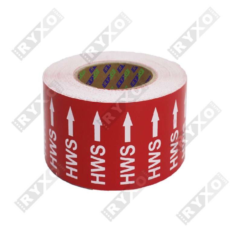 PIPE MARKING LABELS - HOT WATER SUPPLY (HWS) -Ryxo