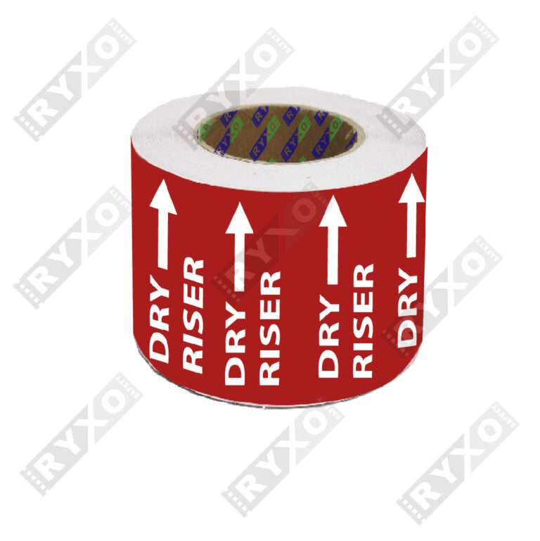 PIPE MARKING LABELS - DRY RISER (DR) -Ryxo Safety UAE