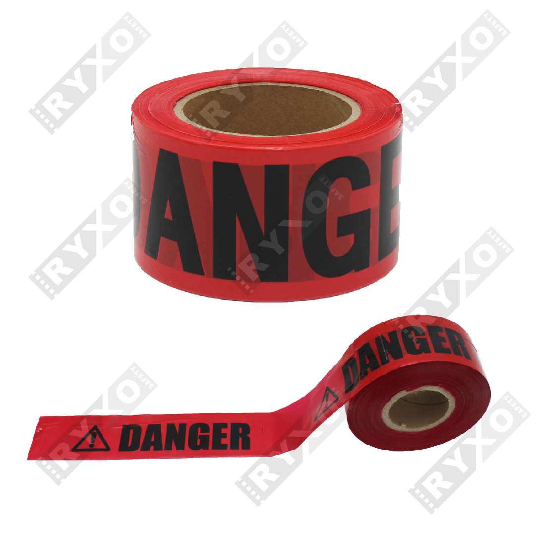 BARRICADE TAPE DANGER RED SUPPLIER IN ABUDHABI , UAE BY RYXO SAFETY , CLEARWAY