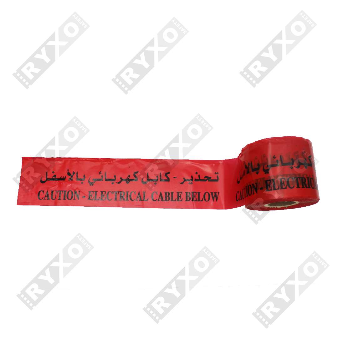 UNDERGROUND WARNING TAPE | CAUTION – ELECTRICAL CABLE BELOW | 6"x300Mtr |SUPPLIER IN ABUDHABI , UAE BY RYXO SAFETY