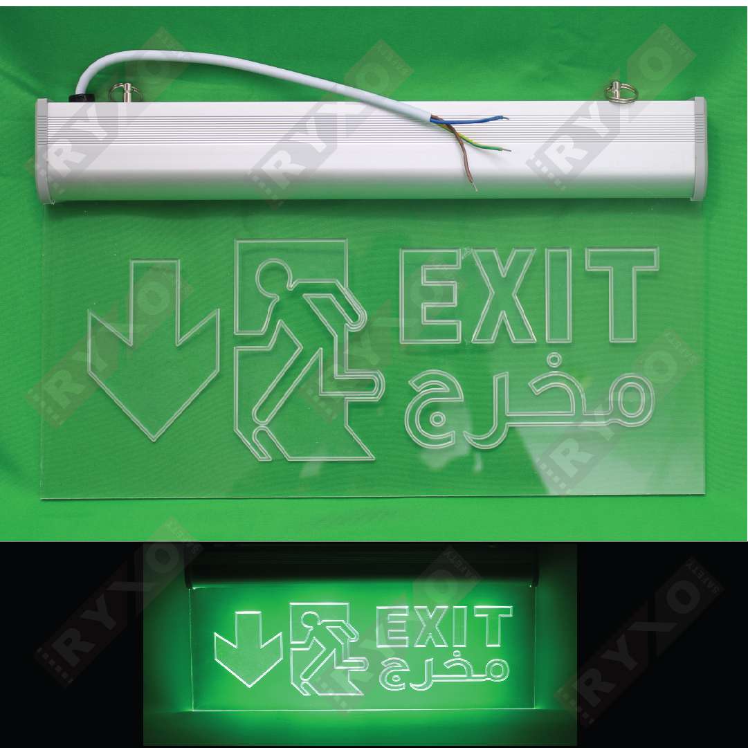 LED TRANSPARENT EXIT LIGHT SUPPLIER IN ABUDHABI , UAE BY RYXO SAFETY