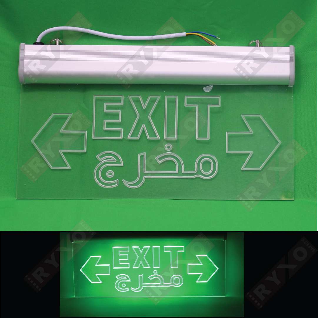 LED TRANSPARENT EMERGENCY EXIT LIGHT SUPPLIER IN ABUDHABI , UAE BY RYXO SAFETY,
