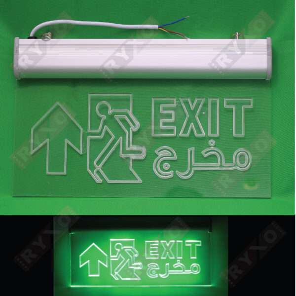 LED TRANSPARENT EMERGENCY EXIT SIGN LIGHT SUPPLIER IN ABUDHABI , UAE BY RYXO SAFETY