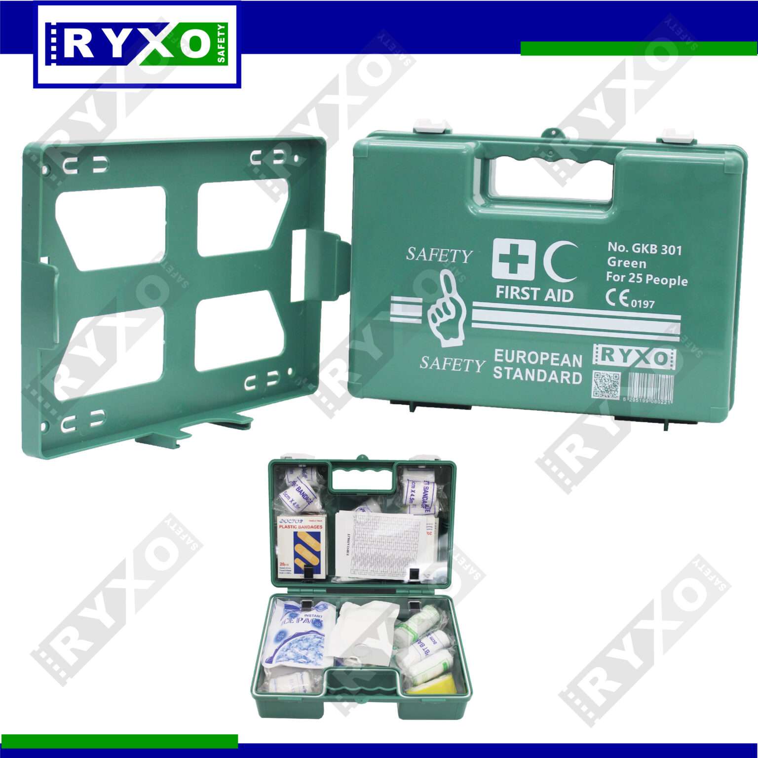 FIRST AID BOX 25 PERSON - GREEN | #12936 - ryxosafety