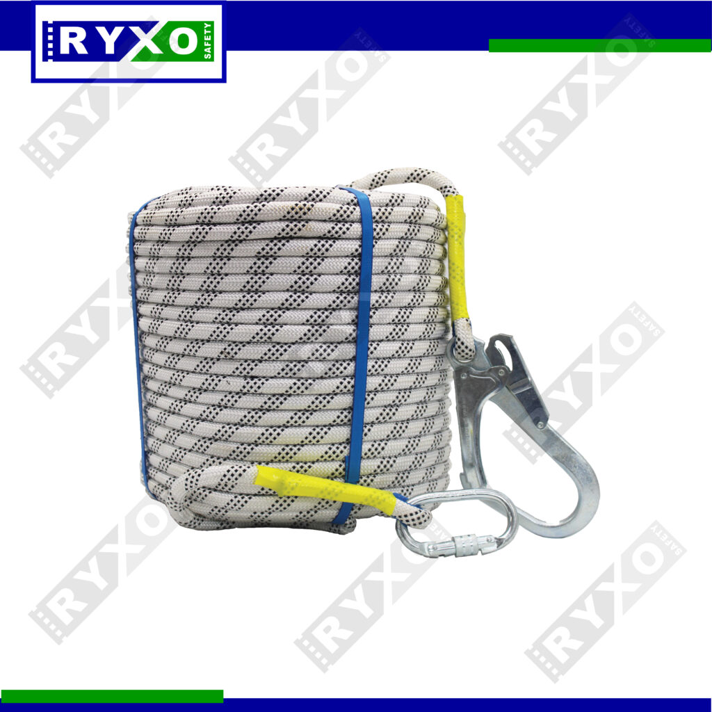 BRAIDED ROPE WITH STEEL SCAFFOLDING HOOK AND SCREW LOCK 100MTR | #14924 ...