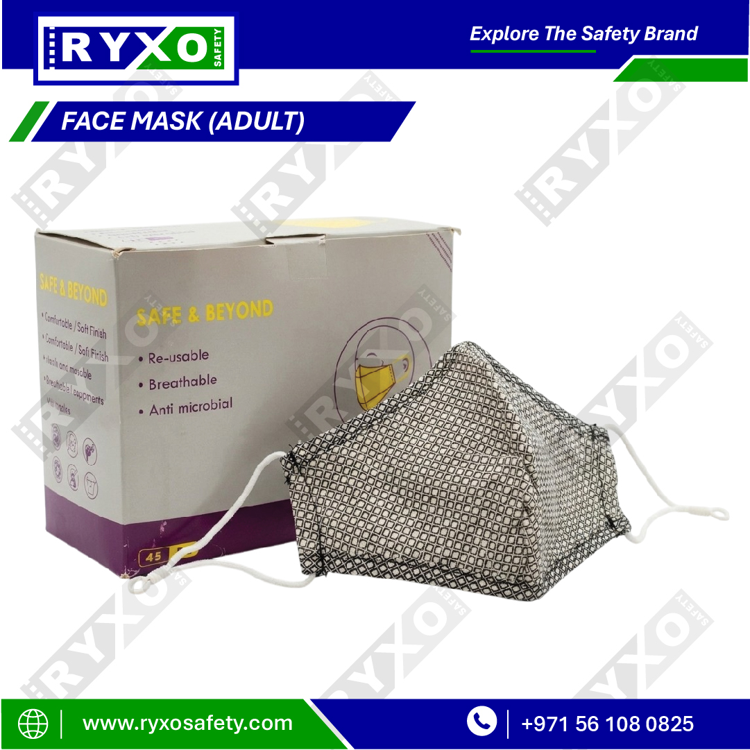 Reusable Fabric Face Mask Adult RY-15957 RYXO Safety Abu Dhabi UAE
