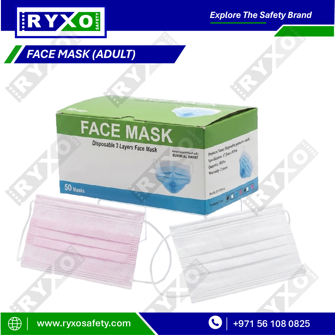 Disposable 3 Layer Face Mask RY-11998 RYXO Safety Abu Dhabi UAE